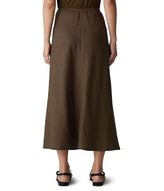 XIAOCHAN-Organic Linen A-Line Bias Skirt