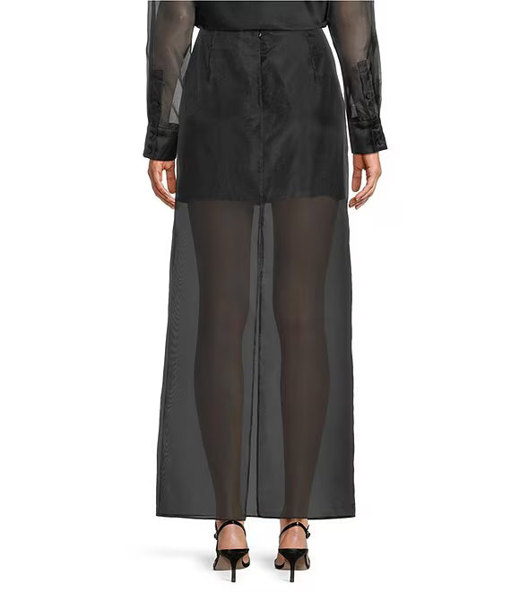 XIAOCHAN-Priscilla Coordinating Sheer Organza Midi Skirt