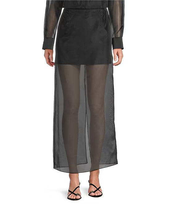 XIAOCHAN-Priscilla Coordinating Sheer Organza Midi Skirt